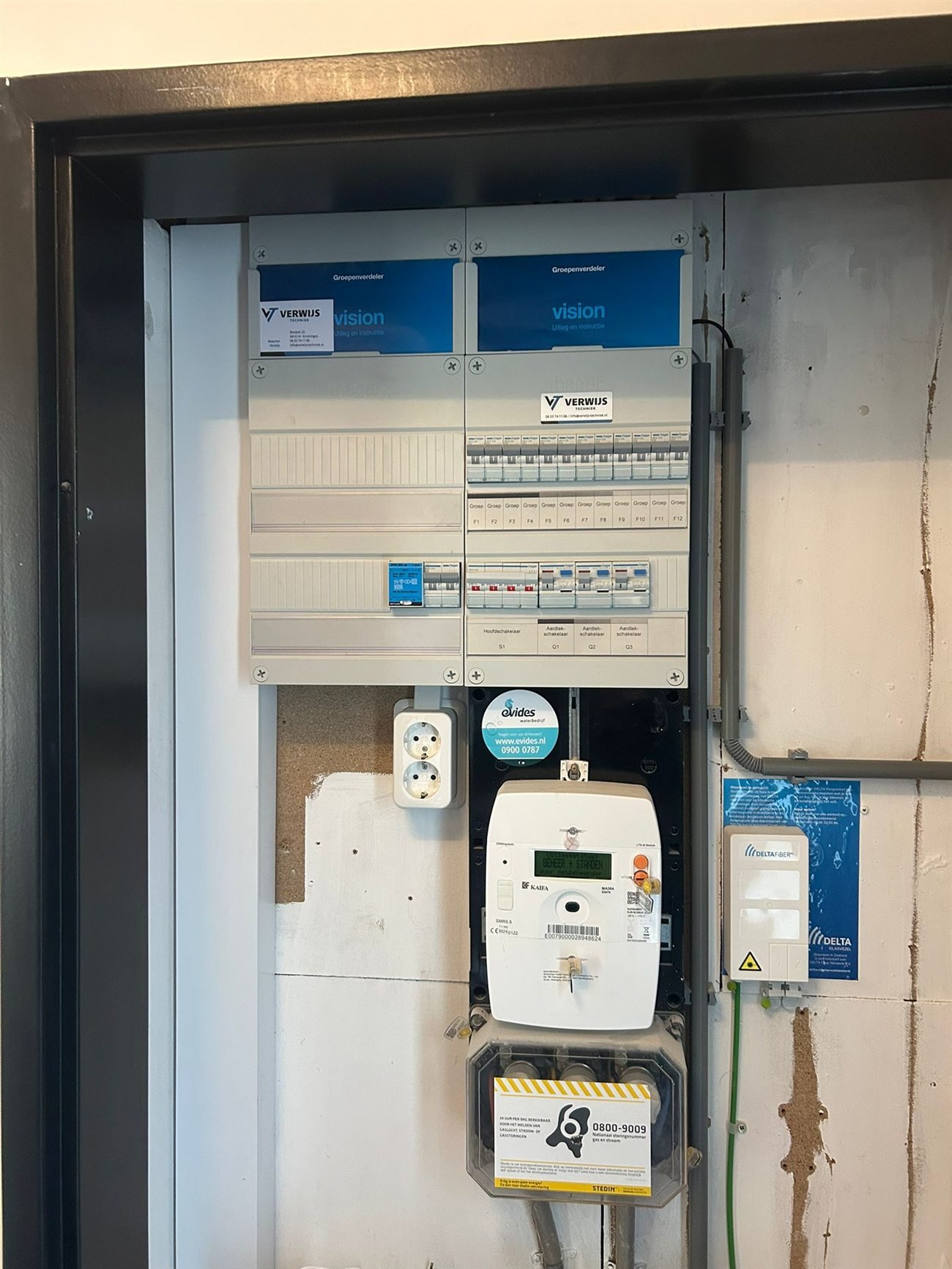 Meterkast met nieuwe groepenkast